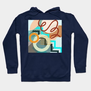 Modern Geometric Pattern Aqua Terracotta Style Hoodie